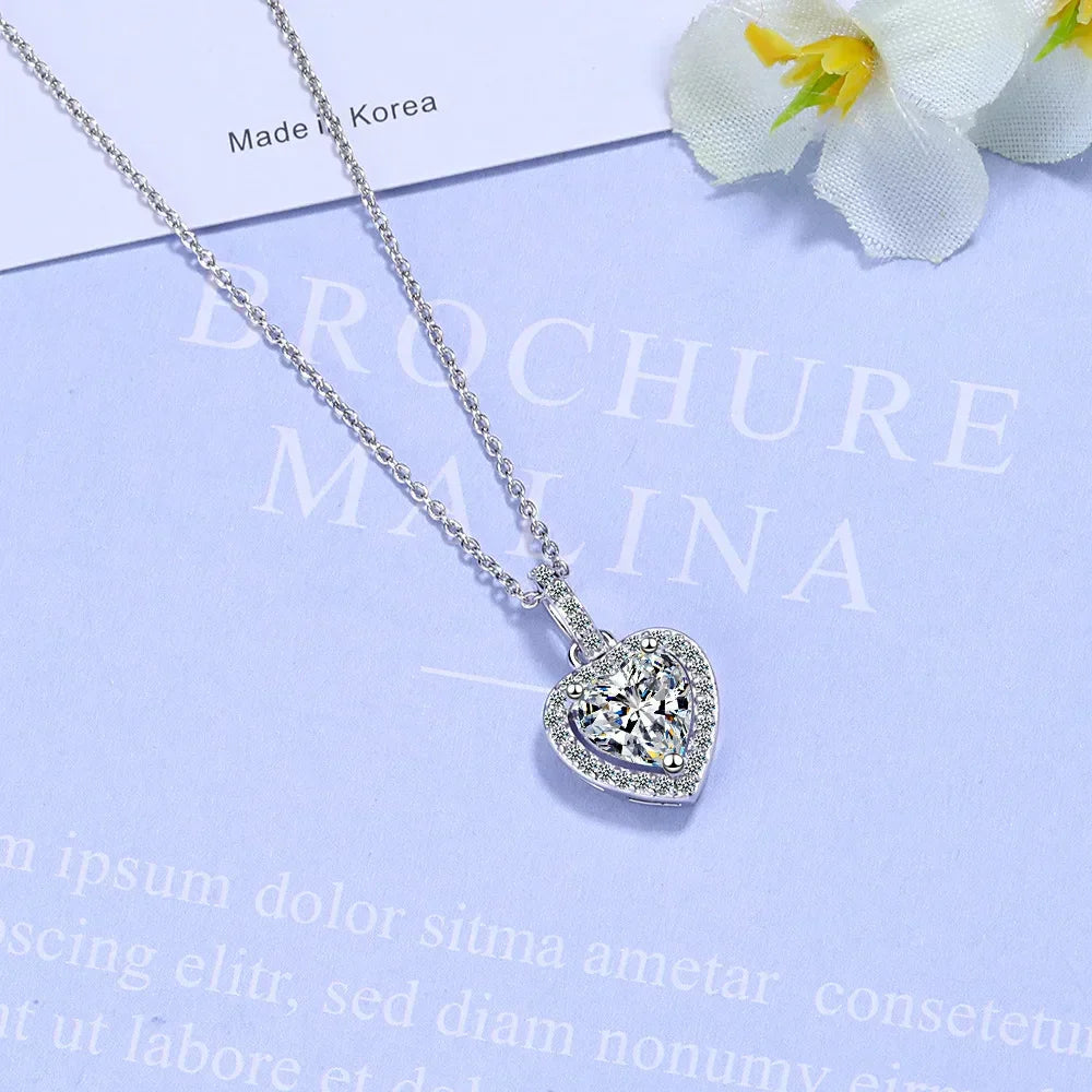925 Sterling Silver Heart Pendant Necklace for Women - Vélanoworld