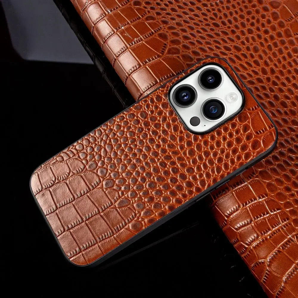 Premium Crocodile Genuine Leather iPhone Case - Vélanoworld