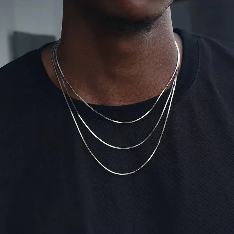 1.2mm Square Snake Chain Necklace - Vélanoworld