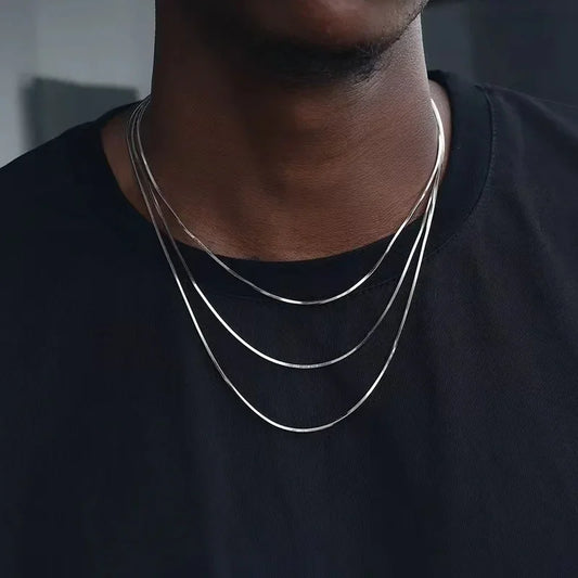 1.2mm Square Snake Chain Necklace - Vélanoworld