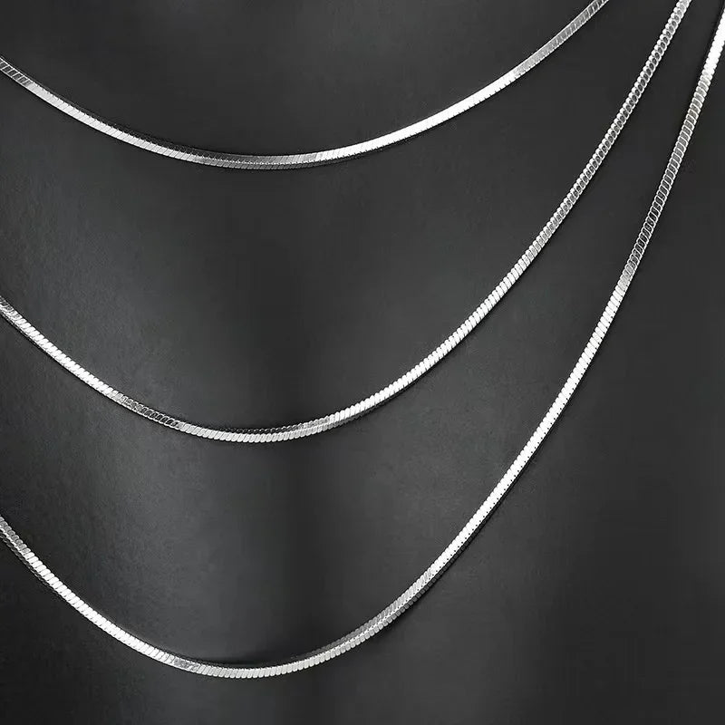 1.2mm Square Snake Chain Necklace - Vélanoworld