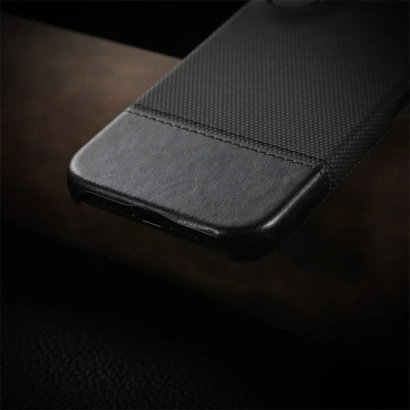 Luxury Linen Leather iPhone Case - Vélanoworld