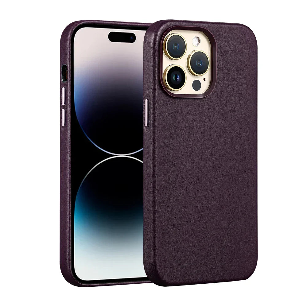 MagSafe Natural Leather iPhone Case - Vélanoworld