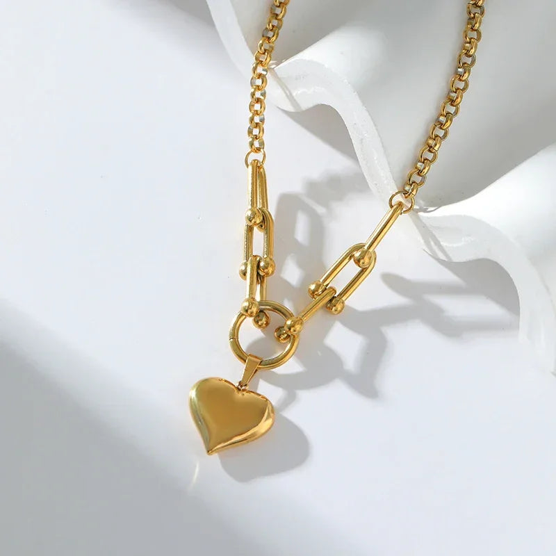 Stainless Steel Heart Pendant Necklace - Vélanoworld