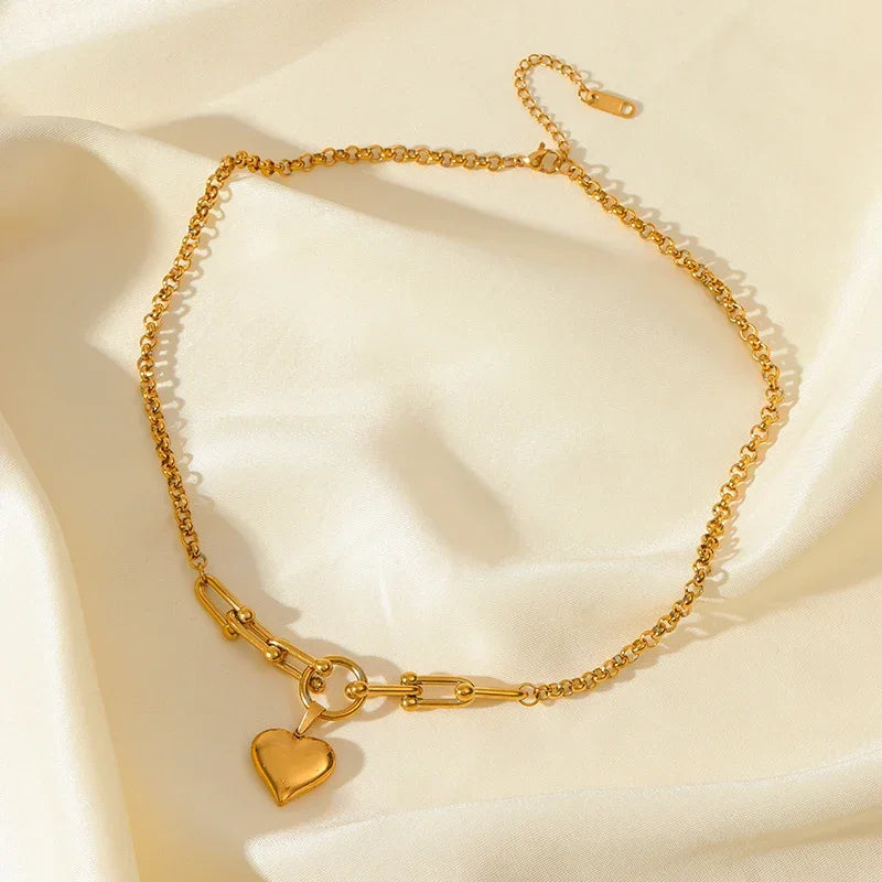 Stainless Steel Heart Pendant Necklace - Vélanoworld