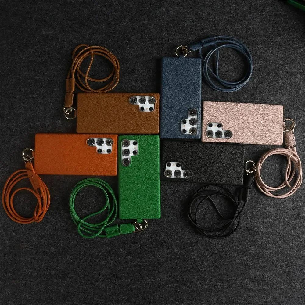 Luxury Leather Crossbody Samsung Case - Vélanoworld