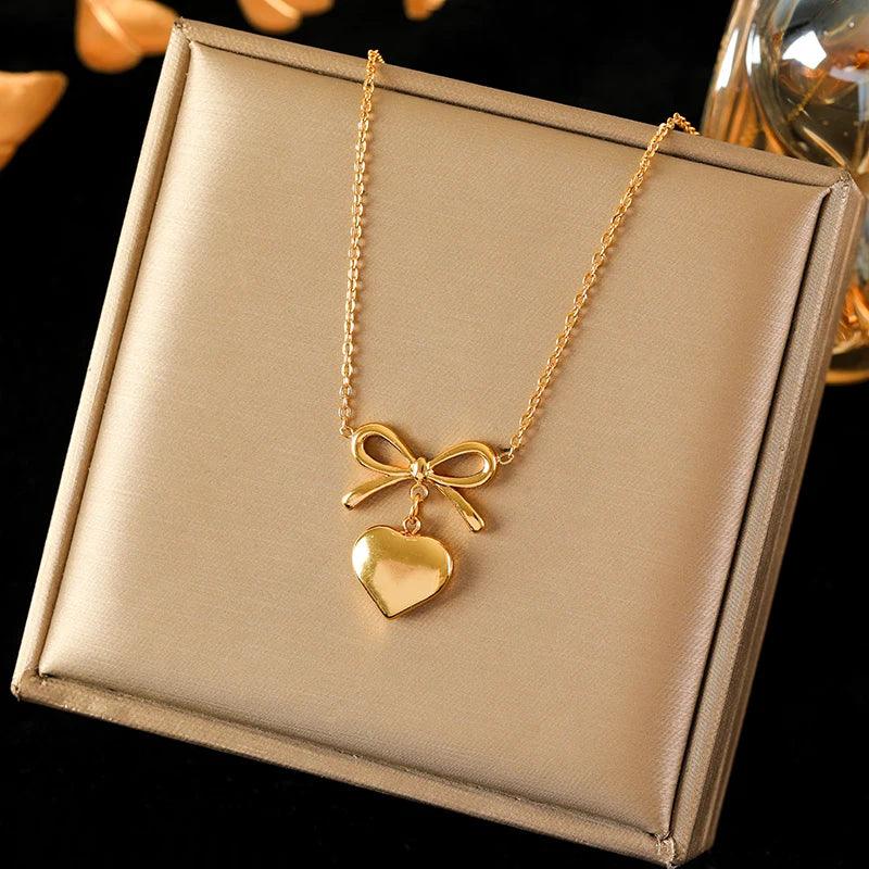 Stainless Steel Heart Pendant Necklace - Vélanoworld