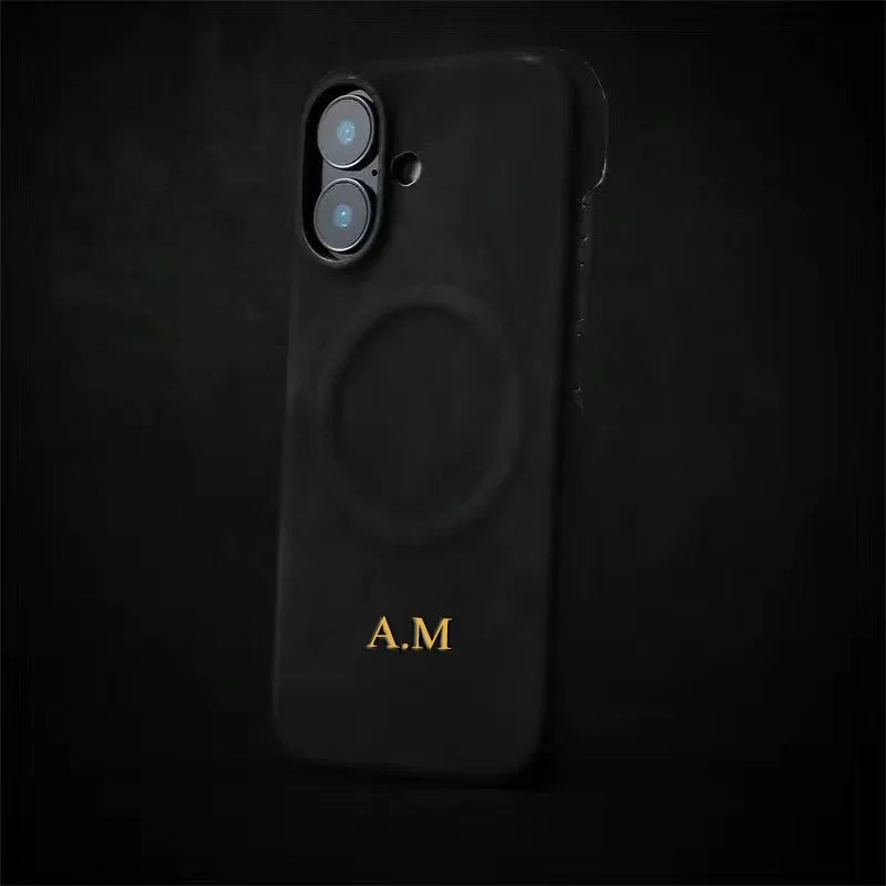 Personalised Gold Letter Leather iPhone Case - Vélanoworld