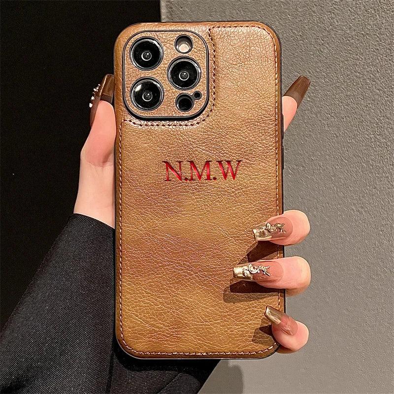 Leather Personalised iPhone Case - Vélanoworld