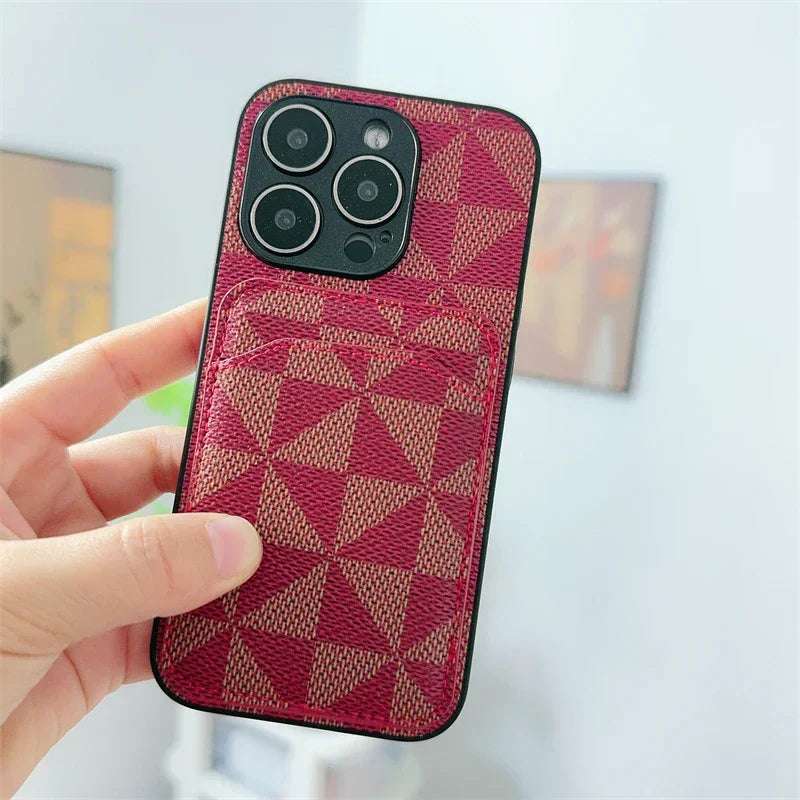 Leather iPhone Case with Card Holder - Vélanoworld