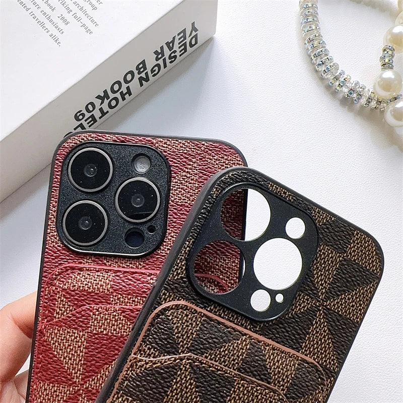 Leather iPhone Case with Card Holder - Vélanoworld