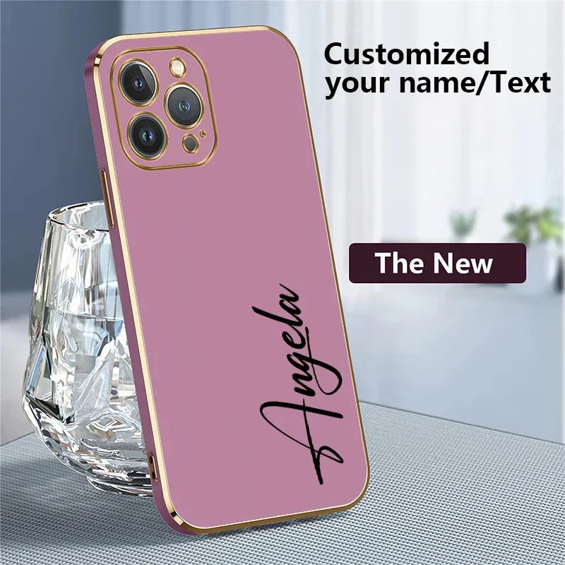 Personalised Name Case – Custom Plated Silicone Cover for iPhone - Vélanoworld