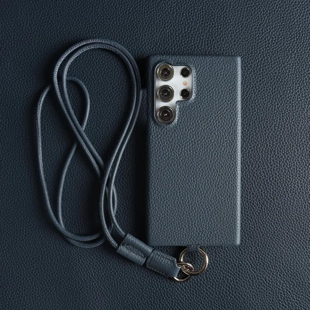 Luxury Leather Crossbody Samsung Case - Vélanoworld
