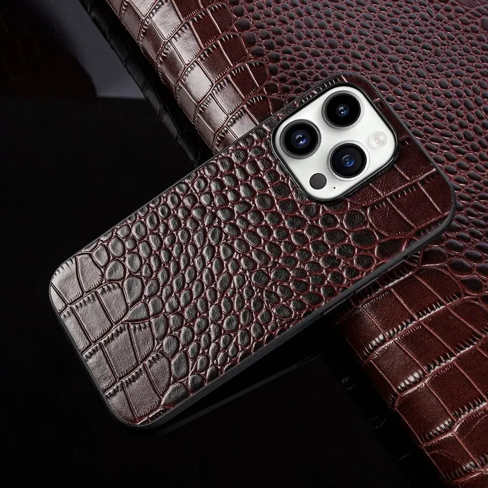 Premium Crocodile Genuine Leather iPhone Case - Vélanoworld