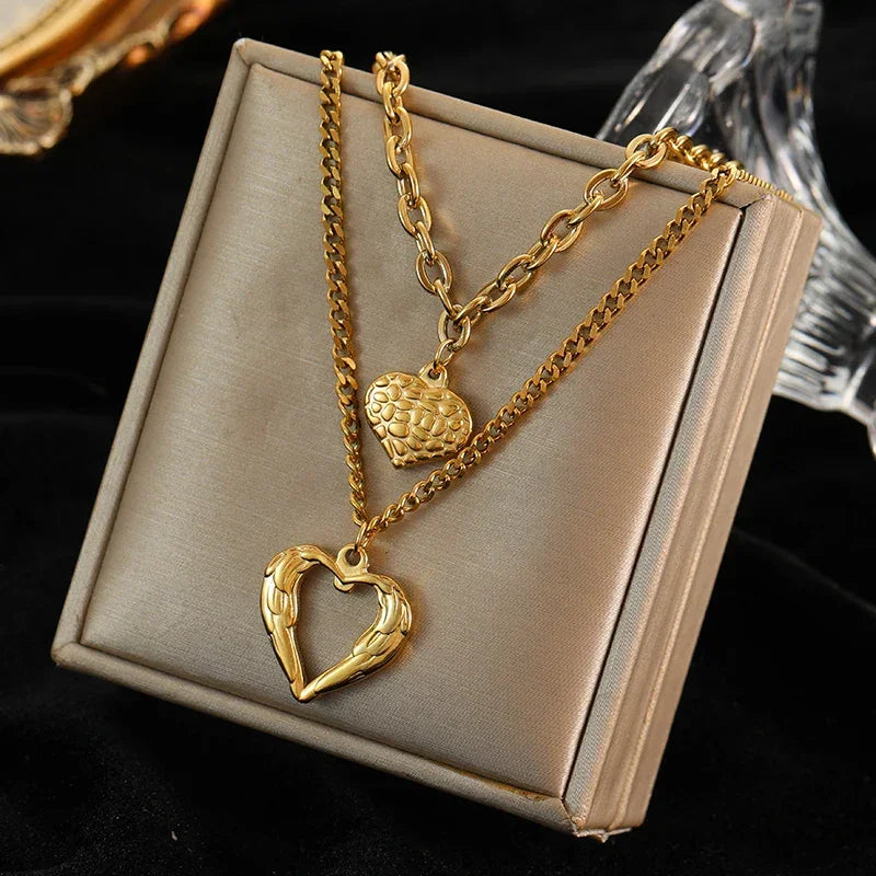 Stainless Steel Heart Pendant Necklace - Vélanoworld