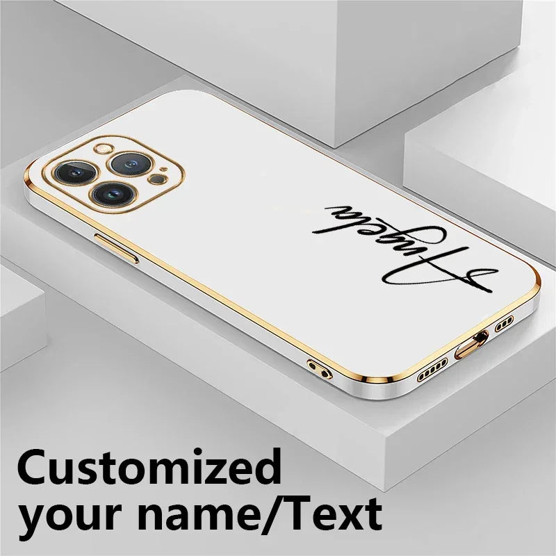 Personalised Name Case – Custom Plated Silicone Cover for iPhone - Vélanoworld