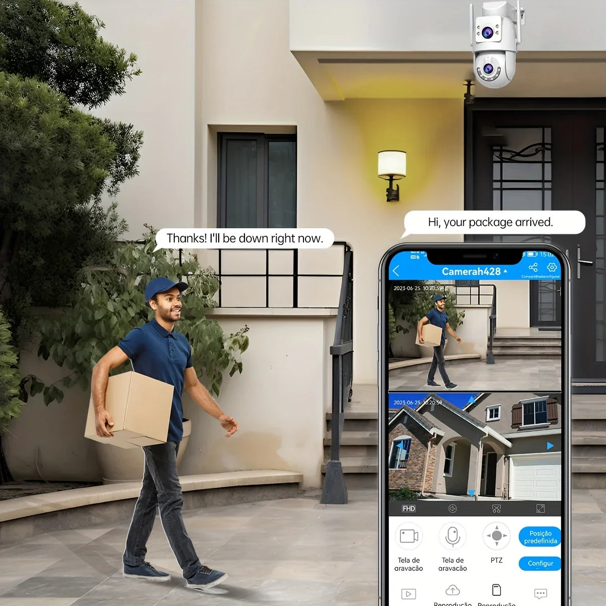 1296p Outdoor WiFi Security Camera with PTZ