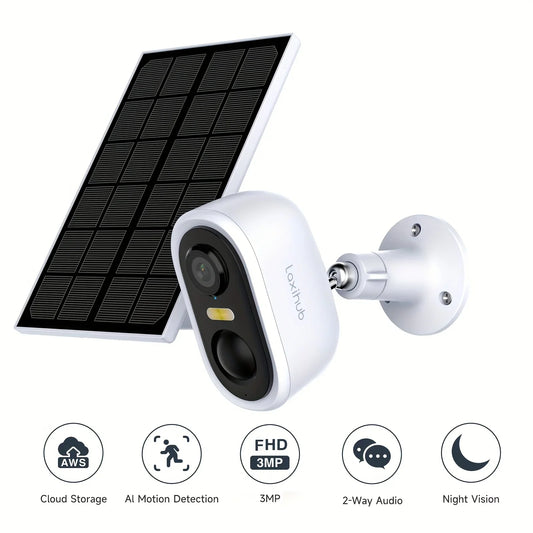1296p Solar Powered Outdoor WiFi Security Camera