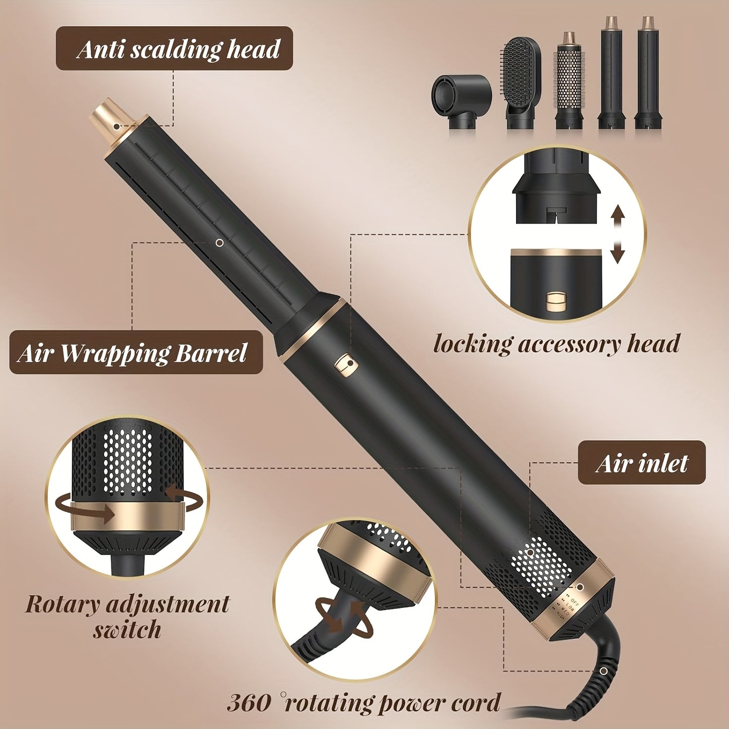 5-in-1 Hot Air Brush & Curling Wrap