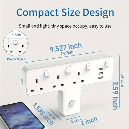 3 Way Plug Adapter with USB Ports