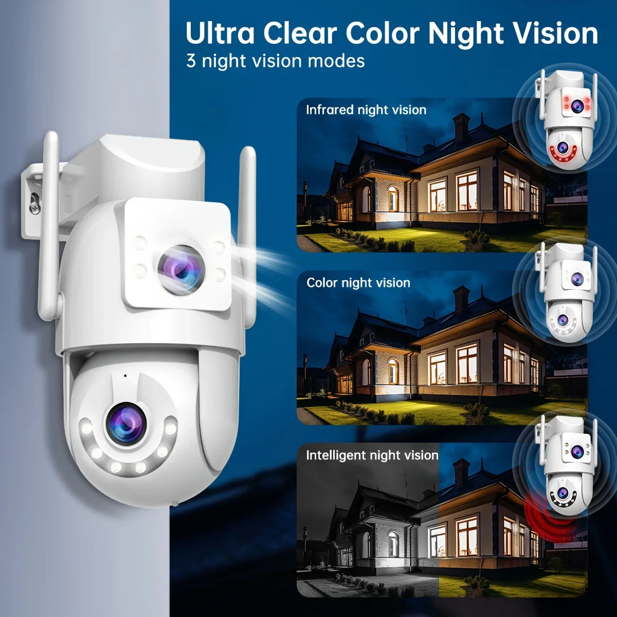 1296p Outdoor WiFi Security Camera with PTZ