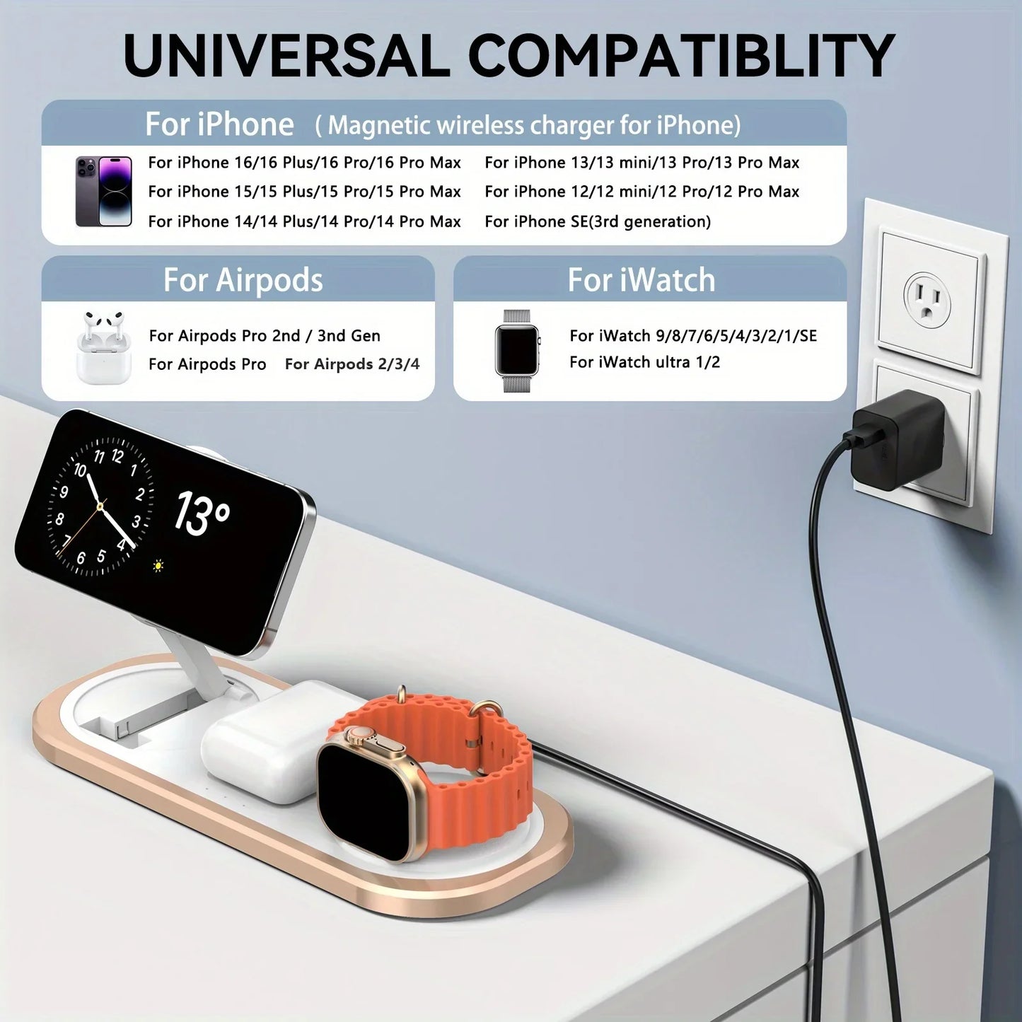 3-in-1 Magnetic Charging Station - Vélanoworld