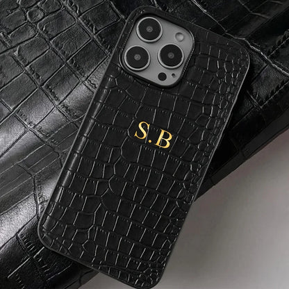 Personalised Crocodile Leather Phone Case - Vélanoworld