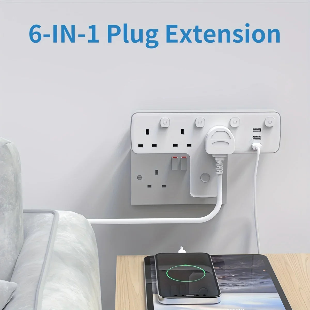 3 Way Plug Adapter with USB Ports