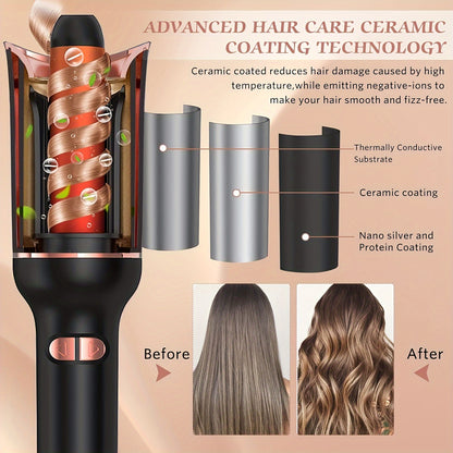 Automatic Ceramic Rotating Hair Curler – Professional Fast-Heating Air Spin Curling Wand