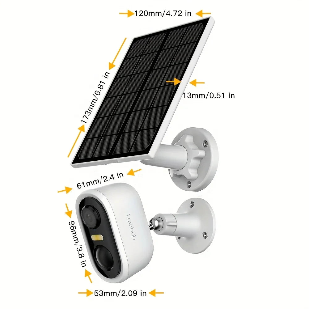 1296p Solar Powered Outdoor WiFi Security Camera