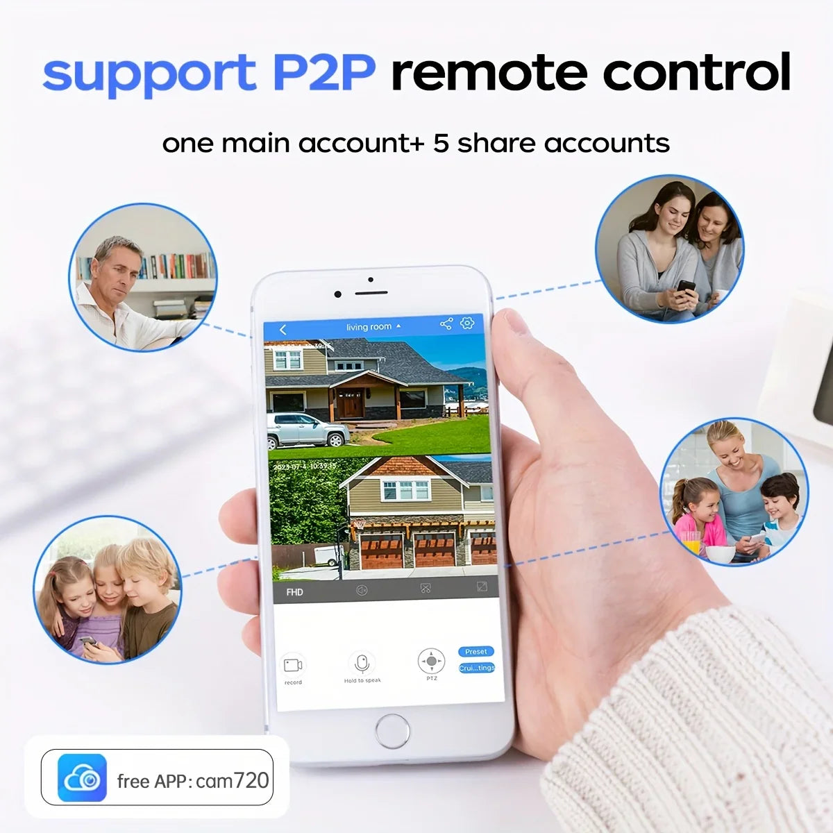 1296p Outdoor WiFi Security Camera with PTZ