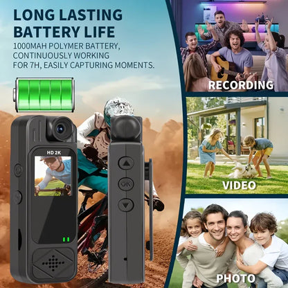 2K Compact Wearable Body Camera