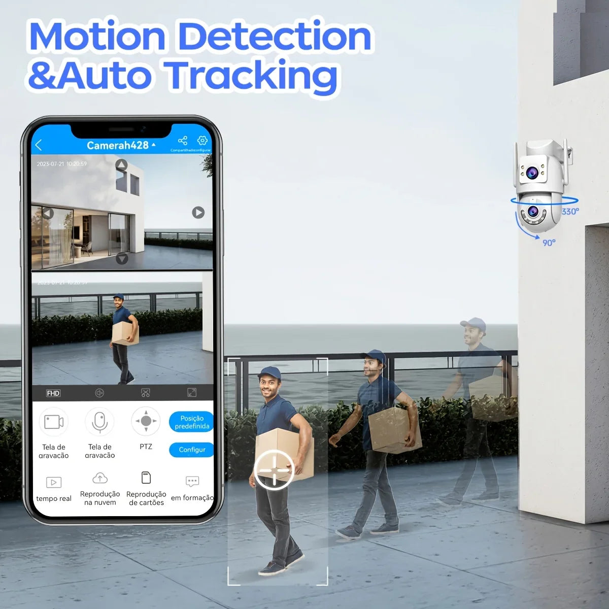 1296p Outdoor WiFi Security Camera with PTZ