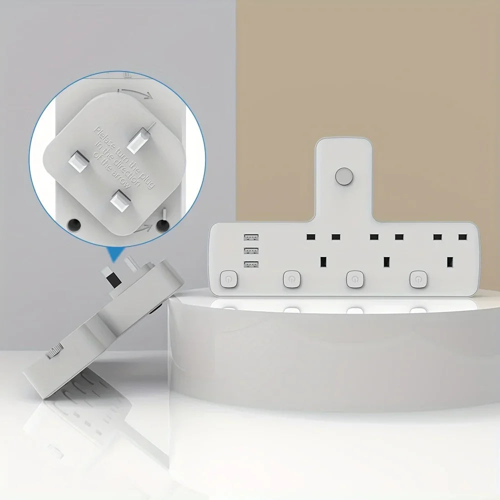 3 Way Plug Adapter with USB Ports