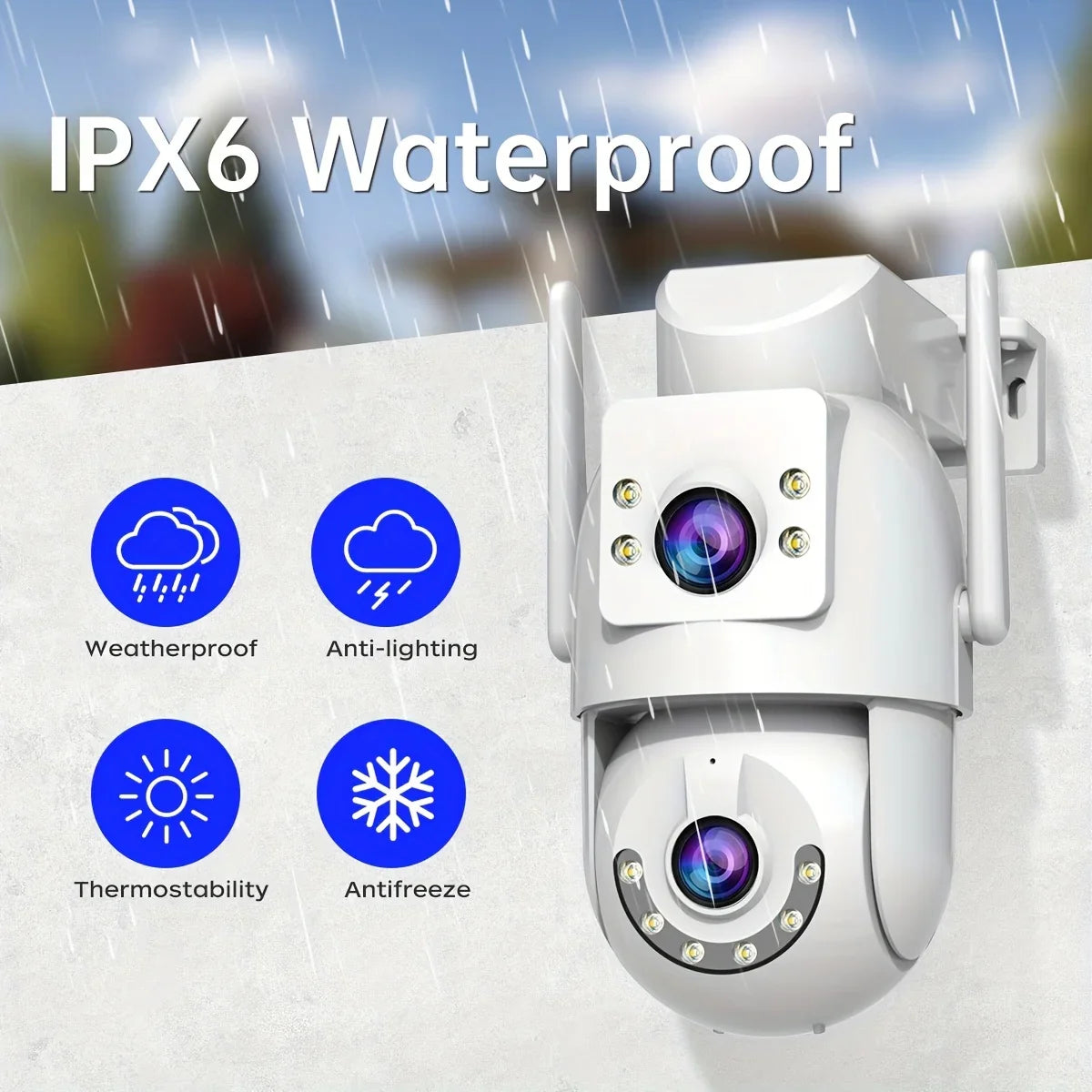 1296p Outdoor WiFi Security Camera with PTZ
