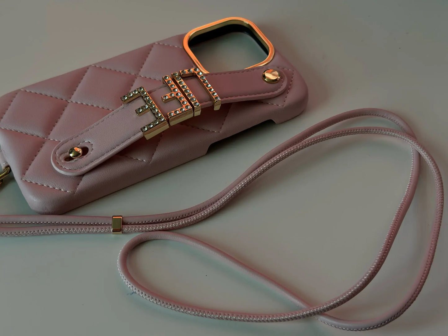 Custom Name Leather Phone Case with Lanyard Strap - Vélanoworld