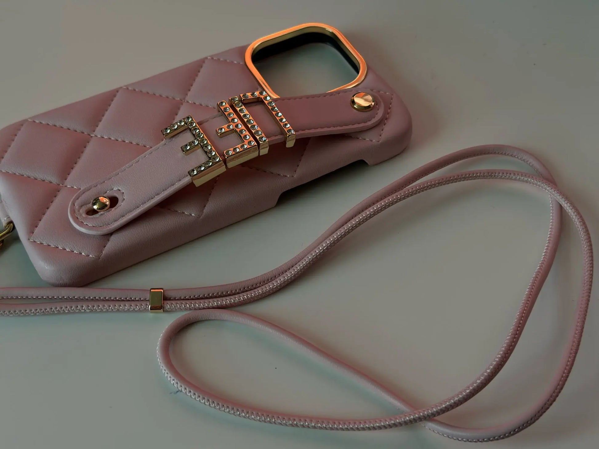 Custom Name Leather Phone Case with Lanyard Strap - Vélanoworld