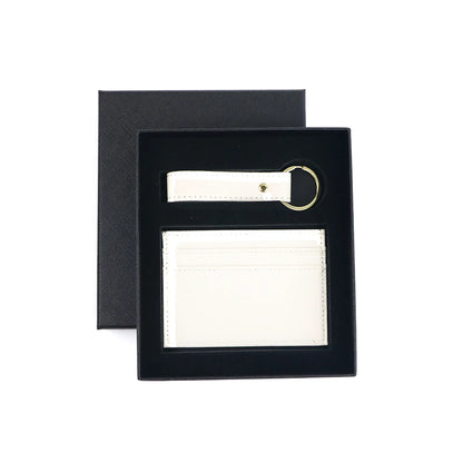 Personalised Leather Wallet & Keychain Gift Set