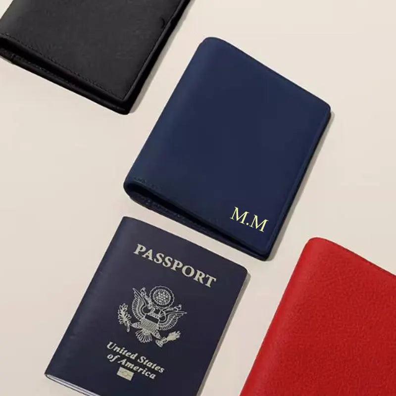 Customisable Initials Leather Passport Cover - Vélanoworld