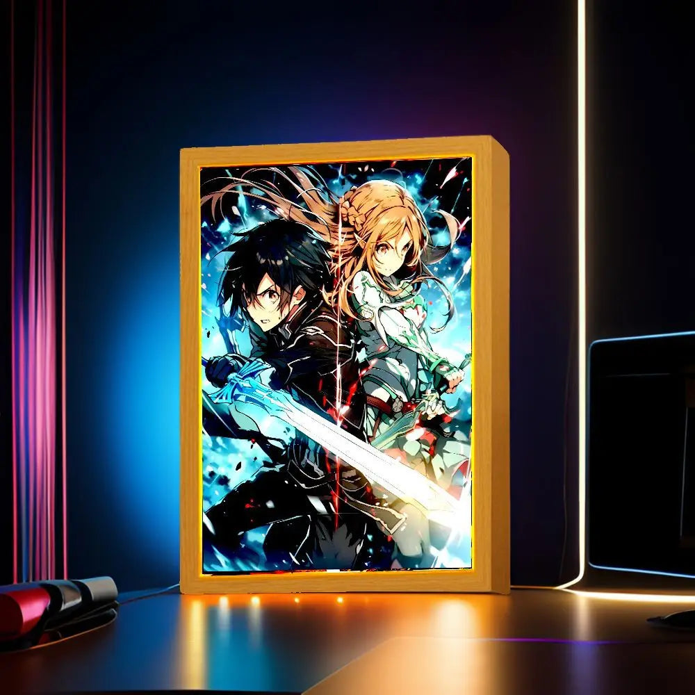 Sword Art Online Anime LED Light Painting Photo Frame Night Light