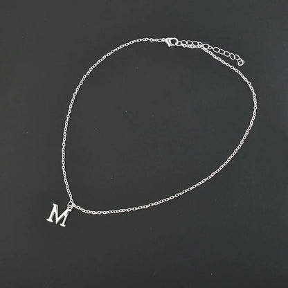 Silver Colour A-Z Alphabet Letter Pendants Necklace for Women