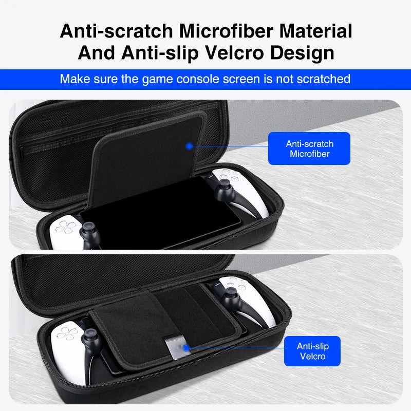 EVA Portable Carrying Case with Tempered Glass Screen Protector for PS5 Portal Console