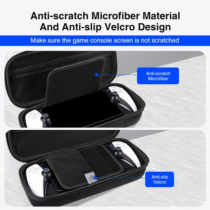 EVA Portable Carrying Case with Tempered Glass Screen Protector for PS5 Portal Console