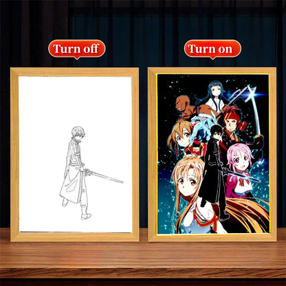 Sword Art Online Anime LED Light Painting Photo Frame Night Light