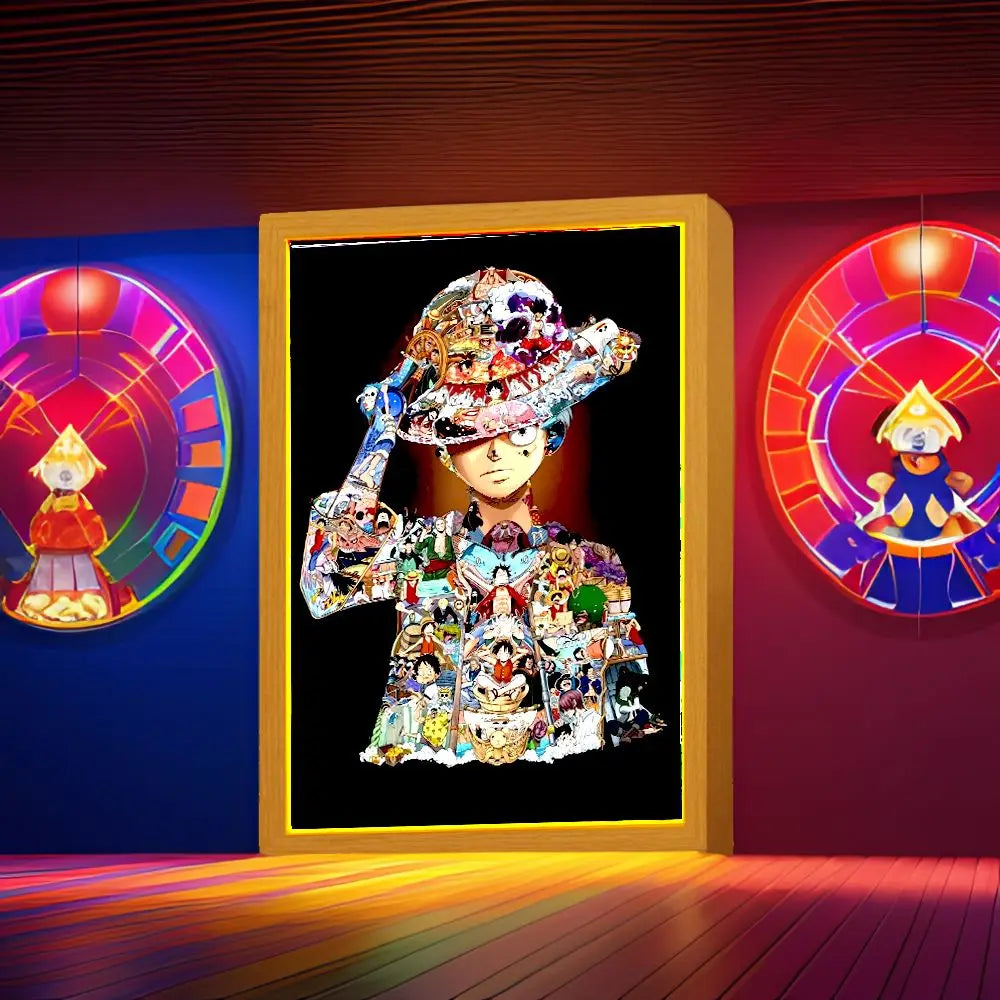 One Piece Anime Light Painting Photo Frame LED Night Light