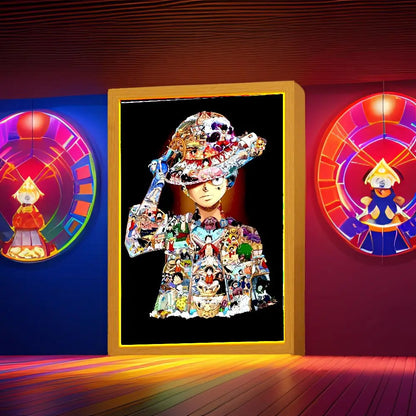 One Piece Anime Light Painting Photo Frame LED Night Light