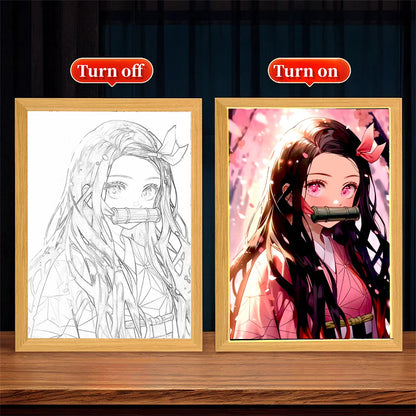 Demon Slayer Anime LED Light Painting Photo Frame