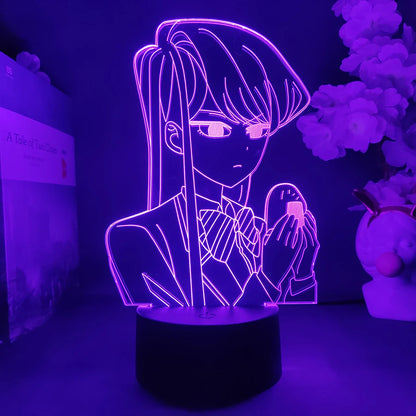 Komi Can't Communicate Anime 3D LED Night Light