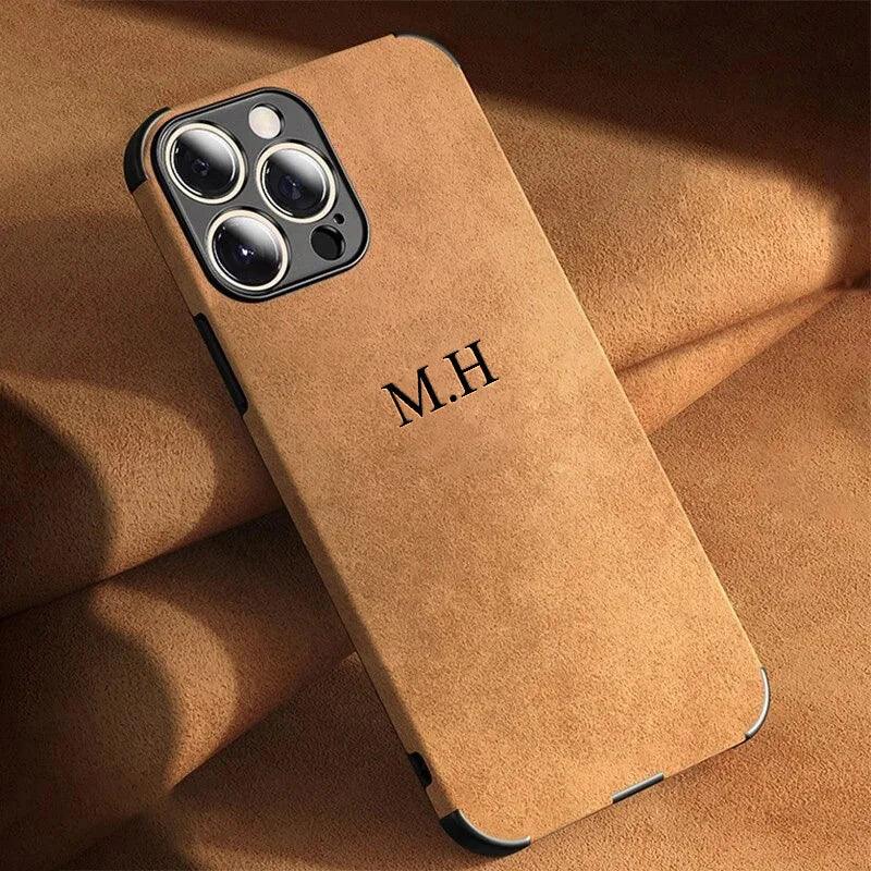 Personalised Lamskin Matte Leather Case for iPhone - Vélanoworld