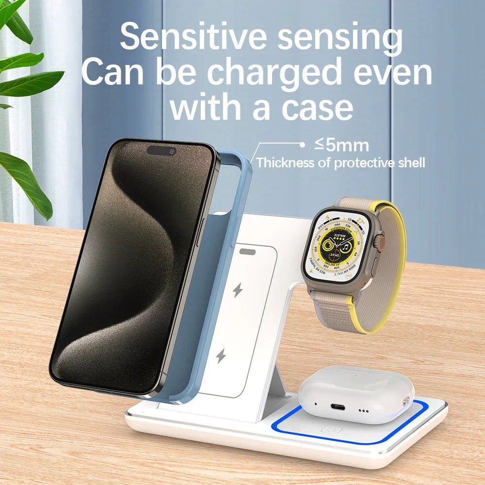 3-in-1 Foldable Magnetic Wireless Charging Station